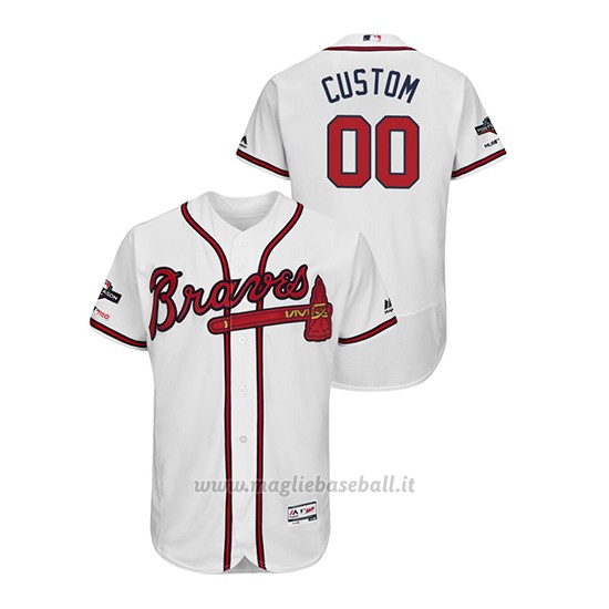Maglia Baseball Uomo Atlanta Braves Personalizzate 2019 Postseason Flex Base Bianco